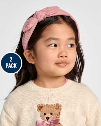 Lot de 2 bandeaux à nœud pour filles