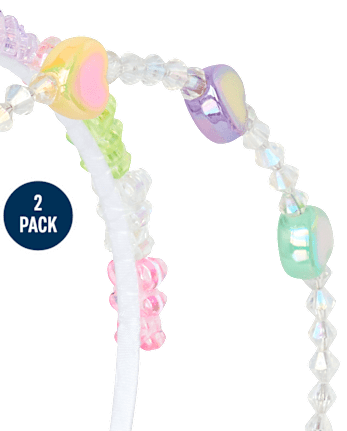 Girls Iridescent Beaded Headband 2-Pack