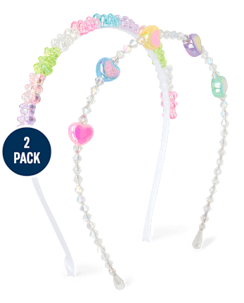 Girls Iridescent Beaded Headband 2-Pack