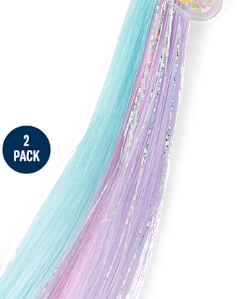 Girls Shakey Star Faux Hair Extension Hair Clip 2-Pack