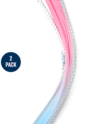 Girls Bow Hair Extension Hair Clip 2-Pack
