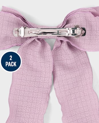 Girls Bow Ribbon Hair Clip 2-Pack