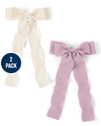 Girls Bow Ribbon Hair Clip 2-Pack
