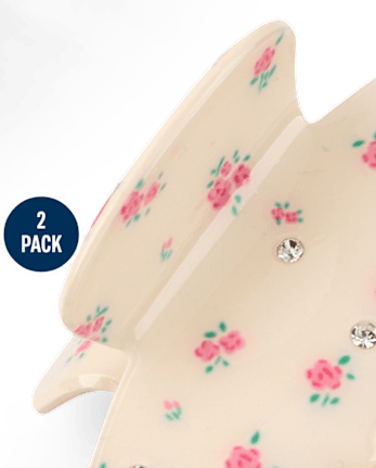 Girls Polka Dot Bow Claw Clip 2-Pack