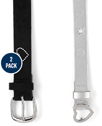 Girls Heart Belt 2-Pack