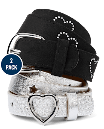 Girls Heart Belt 2-Pack