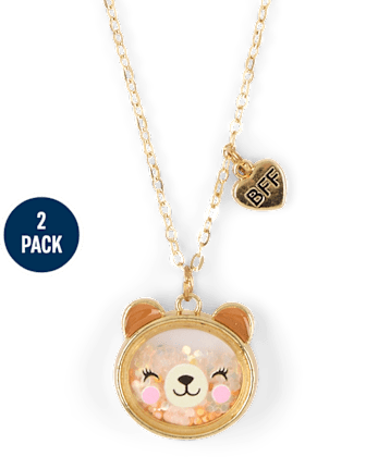 Girls Shakey Bear BFF Necklace 2-Pack - MULTI CLR