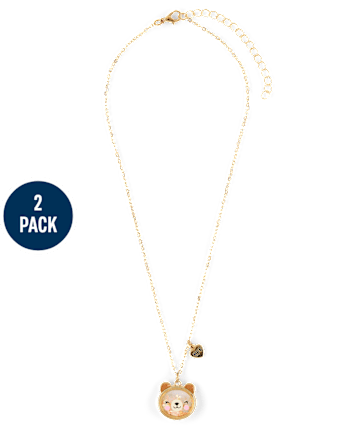 Girls Shakey Bear BFF Necklace 2-Pack - MULTI CLR