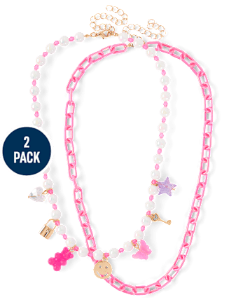 Girls Chain Charm Necklace 2-Pack