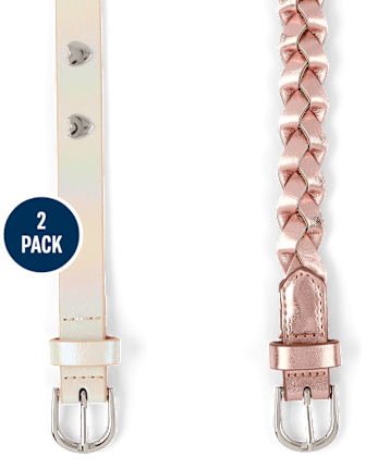 Girls Braided Belt 2-Pack