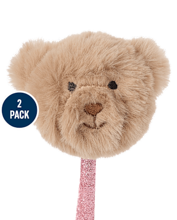 Toddler Girls Plush Bear Headband 2-Pack