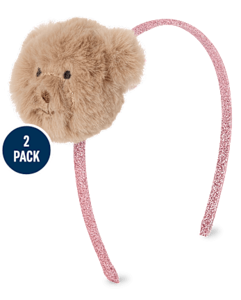 Toddler Girls Plush Bear Headband 2-Pack