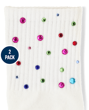 Girls Embellished Midi Socks 2-Pack