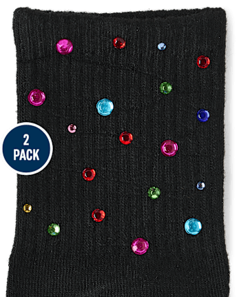 Girls Embellished Midi Socks 2-Pack