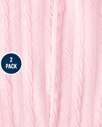 Baby Girls Cable Knit Tights 2-Pack