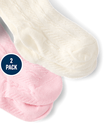 Baby Girls Cable Knit Tights 2-Pack