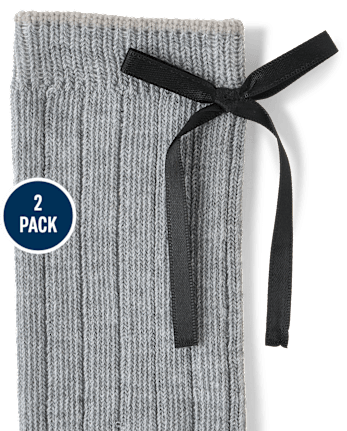 Girls Bow Boot Socks 2-Pack