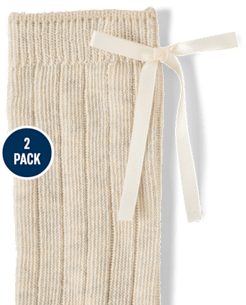 Girls Bow Boot Socks 2-Pack