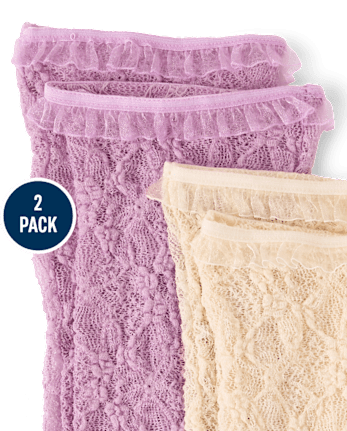 Girls Lace Boot Socks 2-Pack