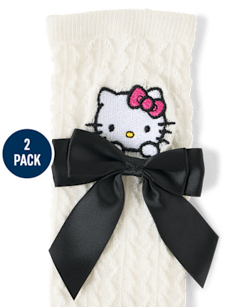 Girls Hello Kitty® Embroidered Bow Boots Socks 2-Pack