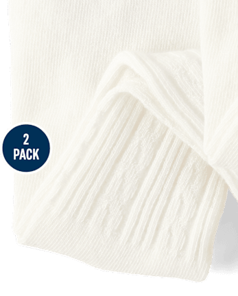 Girls Cable Knit Tights 2-Pack