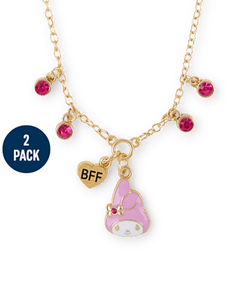 Girls Hello KittyÂ® And Friends BFF Necklace 2-Pack - MULTI CLR