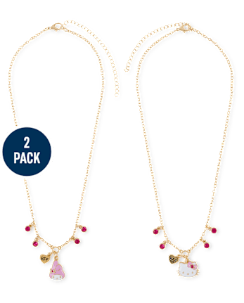 Girls Hello KittyÂ® And Friends BFF Necklace 2-Pack - MULTI CLR
