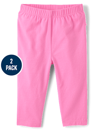 Baby Girls Winter Ruffle Leggings 2-Pack - ROSE MIST