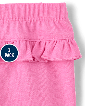Baby Girls Winter Ruffle Leggings 2-Pack - ROSE MIST
