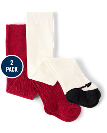 Baby Girls Shoe Tights 2-Pack - MULTI CLR