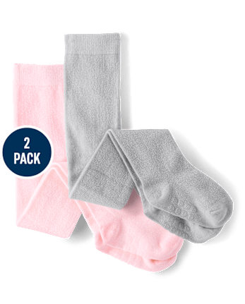 Baby And Toddler Girls Shimmer Tights 2-Pack - SILVER