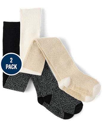 Baby And Toddler Girls Shimmer Tights 2-Pack - GOLD