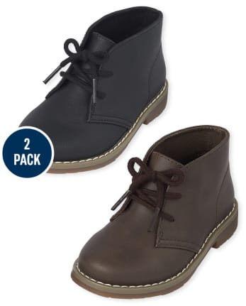 Toddler Boys Lace Up Boots 2-Pack