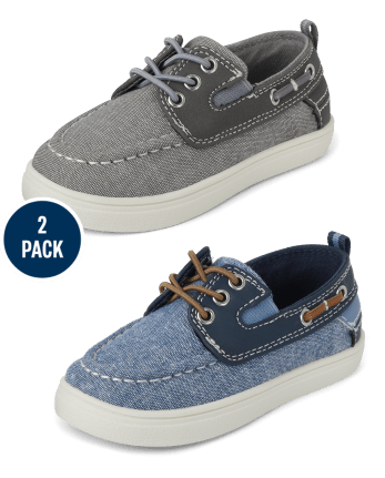 Toddler Boys Chambray Boat Shoes 2-Pack
