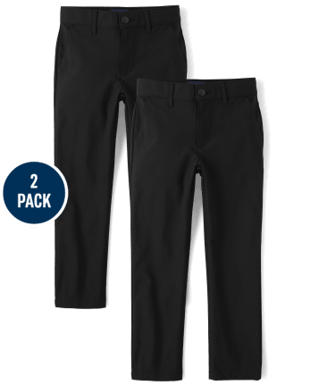 Boys Uniform Quick Dry Skinny Chino Pants 2-Pack