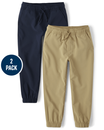 Pack de 2 pantalones deportivos sin cordones de secado rápido para niños
