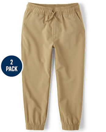 Pack de 2 pantalones deportivos sin cordones de secado rápido para niños