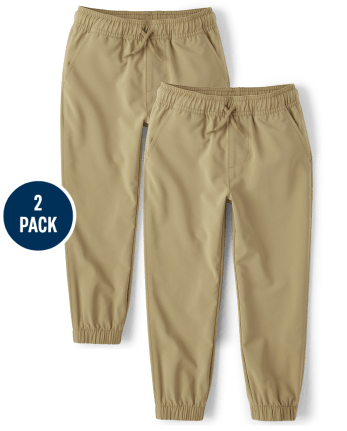 Boys Quick Dry Pull On Jogger Pants 2-Pack