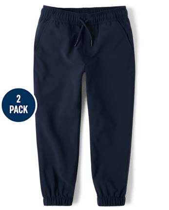 Boys Quick Dry Pull On Jogger Pants 2-Pack