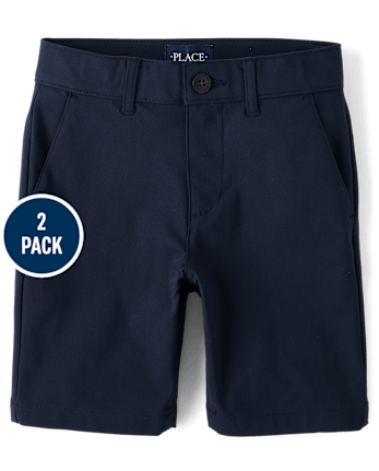 Paquete de 2 pantalones cortos chinos uniformes de secado rápido para niños