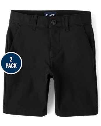 Boys Uniform Quick Dry Premium Chino Shorts 2-Pack