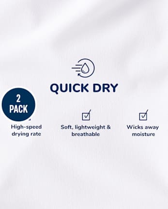 Paquete de 2 pantalones cortos tipo jogger sin cierres de secado rápido para niños