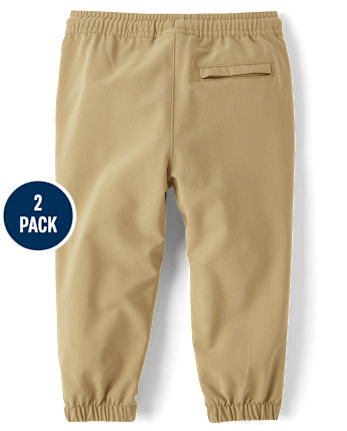 Paquete de 2 pantalones deportivos sin cordones de secado rápido para bebés y niños pequeños