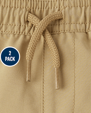 Paquete de 2 pantalones deportivos sin cordones de secado rápido para bebés y niños pequeños