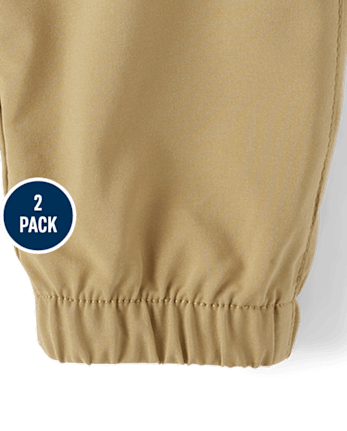 Paquete de 2 pantalones deportivos sin cordones de secado rápido para bebés y niños pequeños