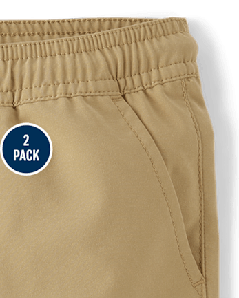 Paquete de 2 pantalones deportivos sin cordones de secado rápido para bebés y niños pequeños