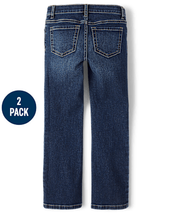 Pack de 2 vaqueros con corte tipo bota para niña