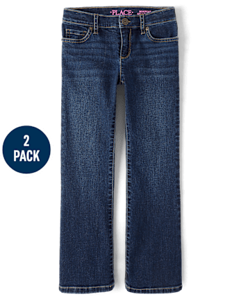 Pack de 2 vaqueros con corte tipo bota para niña