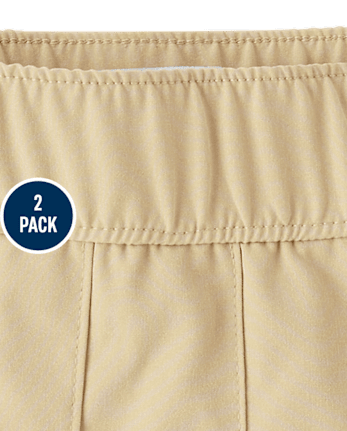 Falda pantalón plisada de secado rápido uniforme para niñas, paquete de 2