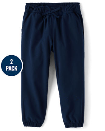 Girls Quick Dry Pull On Jogger Pants 2-Pack